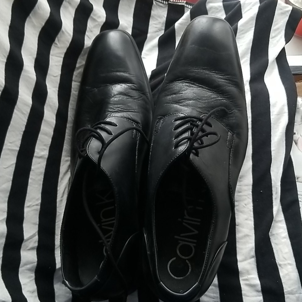 Calvin Klein mens size 13 black dress shoes